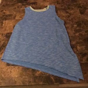 Light blue and white striped workout shirt